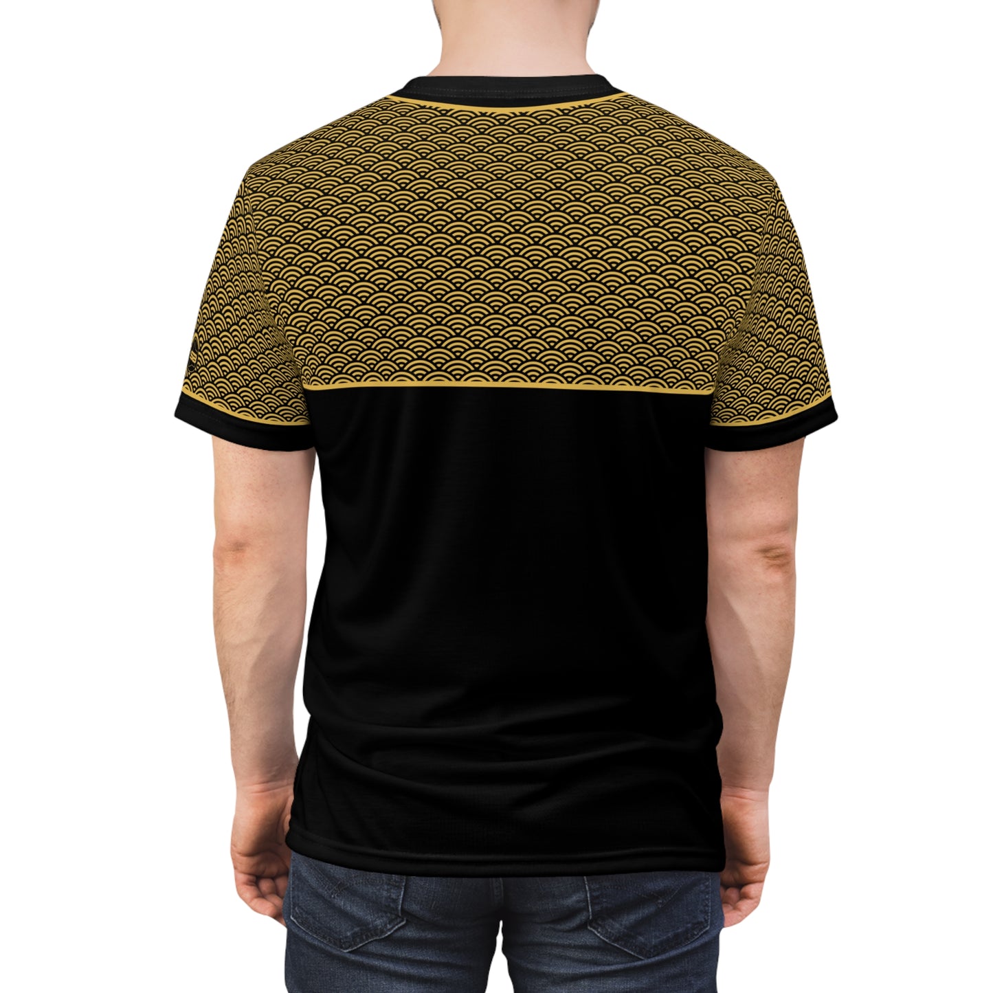 Black Peak on Golden Waves Pattern - Black Collar Version - A