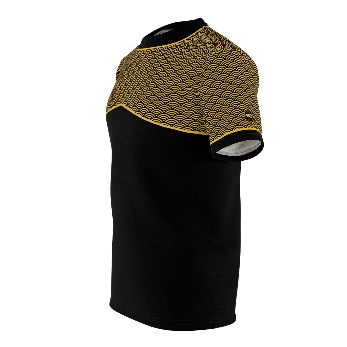 Black Peak on Golden Waves Pattern - Black Collar Version - A