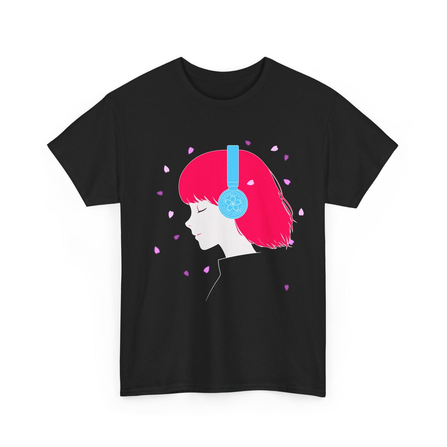 "Serenity in Sound"- Lo-Fi Anime Girl Aesthetic Tee - Front - 2025-A