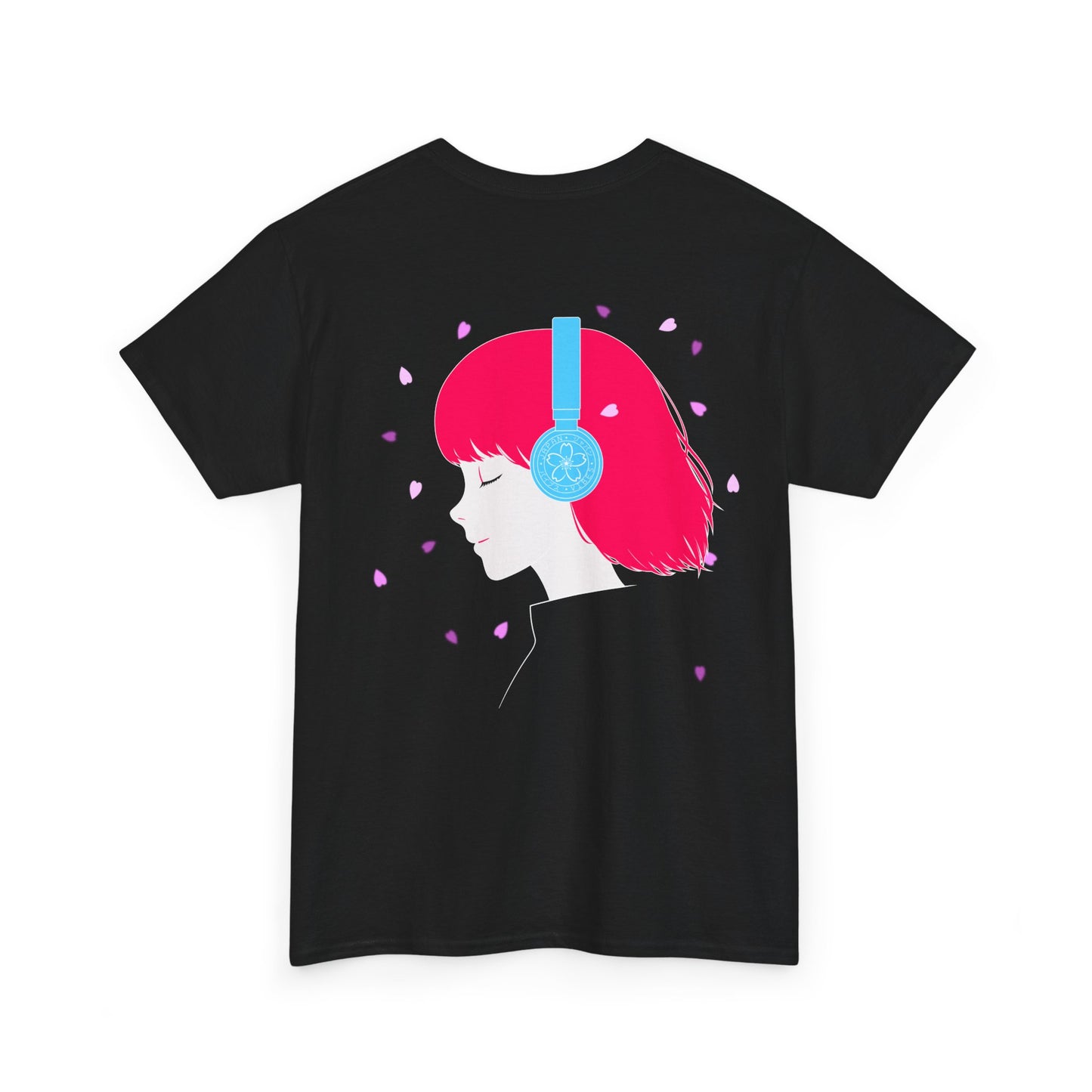 "Serenity in Sound"- Lo-Fi Anime Girl Aesthetic Tee - Back - 2025-A