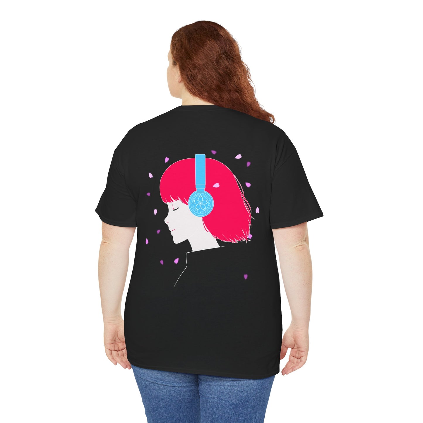 "Serenity in Sound"- Lo-Fi Anime Girl Aesthetic Tee - Back - 2025-A