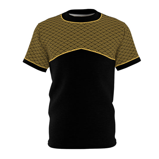 Black Peak on Golden Waves Pattern - Black Collar Version - A