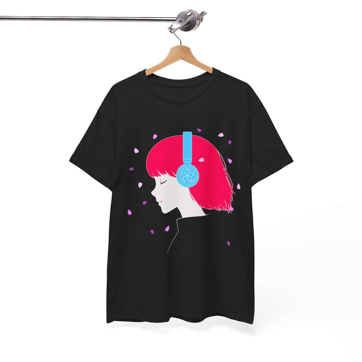 "Serenity in Sound"- Lo-Fi Anime Girl Aesthetic Tee - Front - 2025-A