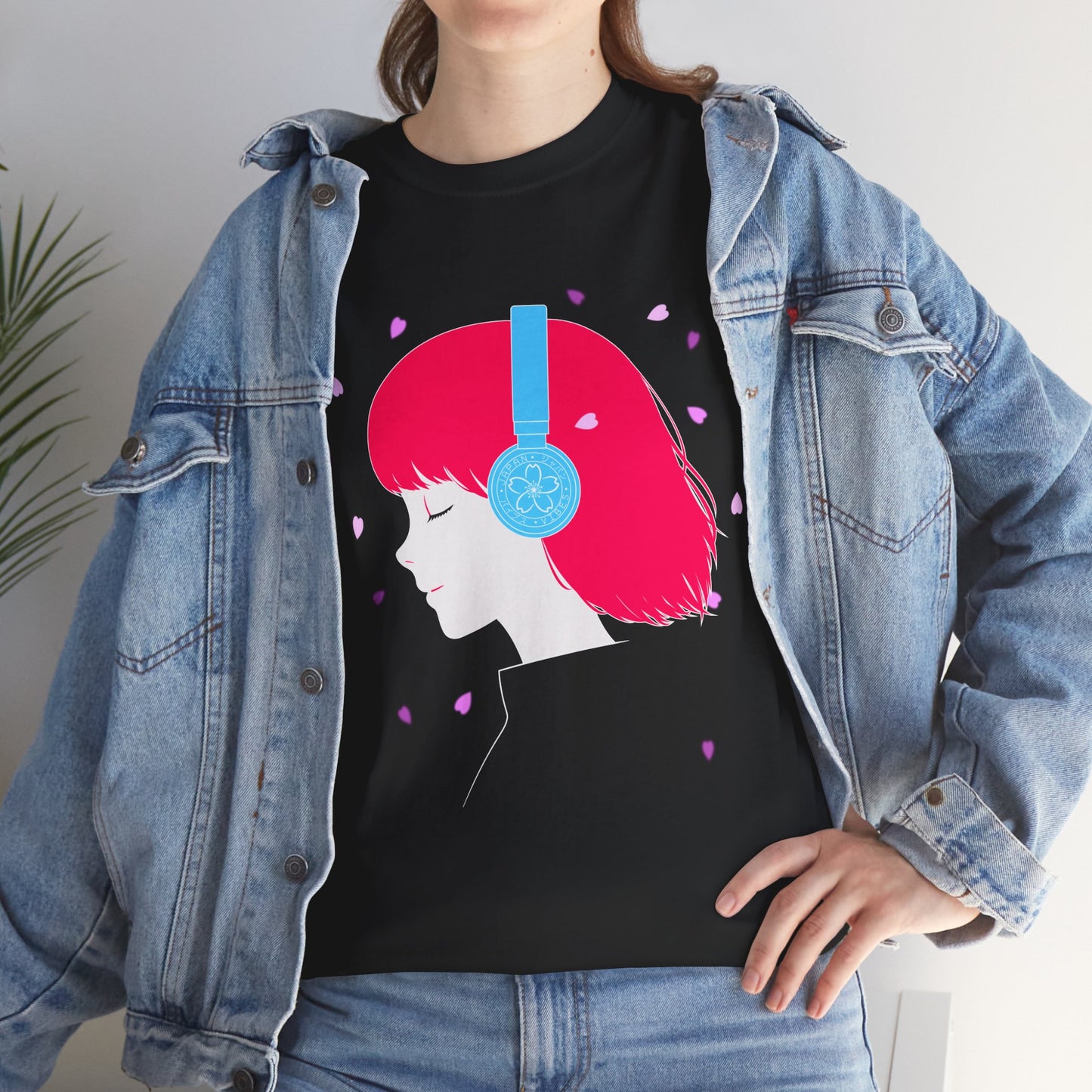 "Serenity in Sound"- Lo-Fi Anime Girl Aesthetic Tee - Front - 2025-A